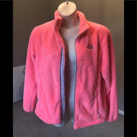 The North Face Jackets & Blazers - The North Face pink/gray fleece zipper jacket XL